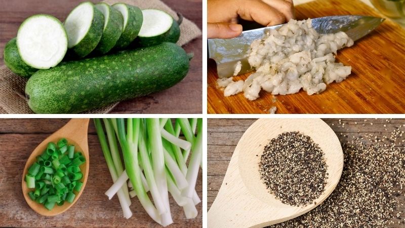 Nguyên liệu làm canh bí đao nấu tôm