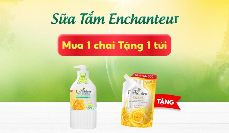 Sữa tắm Enchanteur: Mua 1 chai - Tặng 1 túi