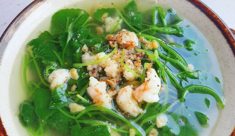 Cách nấu canh rau má nấu tôm khô ngọt mát, thanh nhiệt, không bị đắng