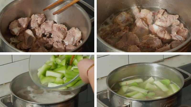 Hướng dẫn nấu canh bí xanh xương heo chuẩn vị Hướng dẫn nấu canh bí xanh xương heo chuẩn vị