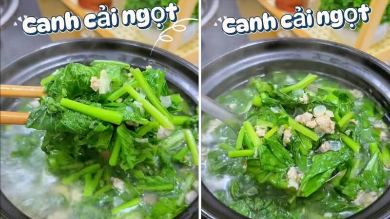 Thưởng thức canh cải ngọt thịt bằm Thưởng thức canh cải ngọt thịt bằm
