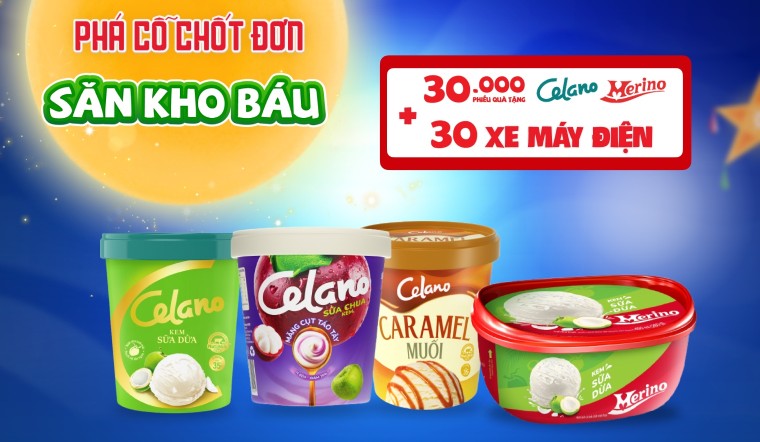 Phá Cỗ Chốt Đơn - Săn kho báu kem Merino/Celano trúng 30 xe máy điện