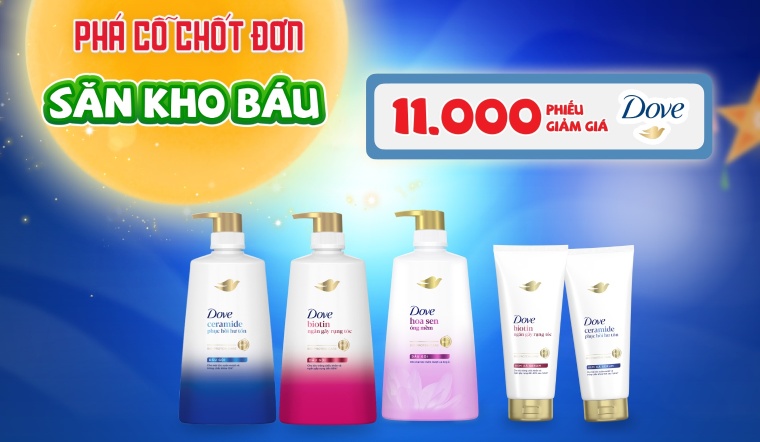 Phá Cỗ Chốt Đơn - Săn kho báu trúng ngay 11.000 voucher mua Dove