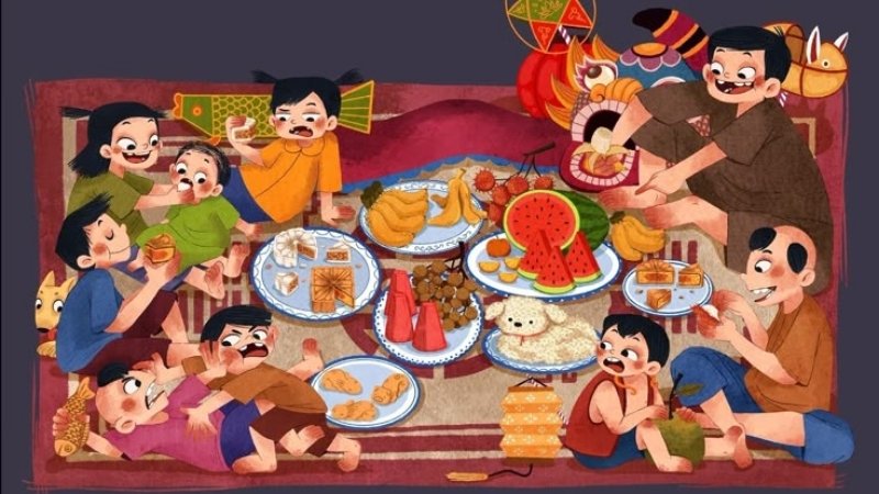 Background chủ đề gia đình đoàn viên 4