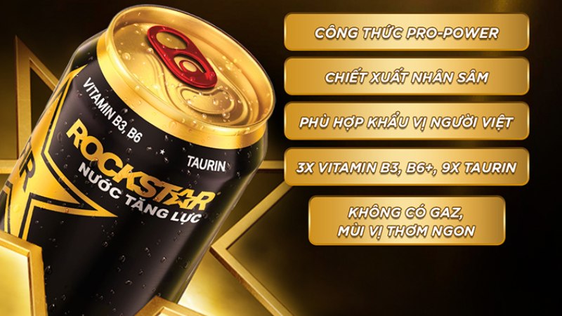 Nước tăng lực Rockstar được ra mắt vào năm 2001 Nước tăng lực Rockstar được ra mắt vào năm 2001