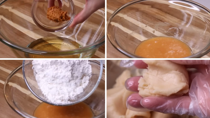 Trộn bột phần vỏ bánh Trộn bột phần vỏ bánh