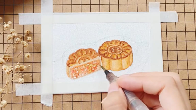 Cách vẽ bánh Trung thu đơn giản, đẹp mắt cho người mới bắt đầu