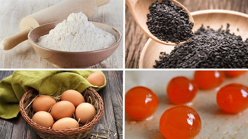 Nguyên liệu làm bánh Trung Thu mè đen trứng muối Nguyên liệu làm bánh Trung Thu mè đen trứng muối