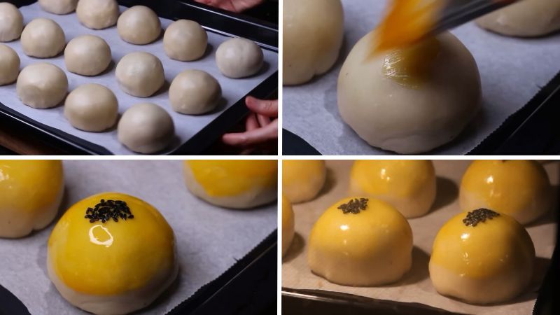 Phết trứng và nướng bánh Phết trứng và nướng bánh