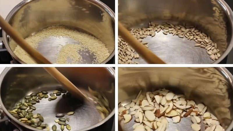 Các loại hạt rang vàng tạo mùi thơm Các loại hạt rang vàng tạo mùi thơm