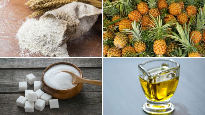 Nguyên liệu làm bánh Trung thu nhân mứt dứa Nguyên liệu làm bánh Trung thu nhân mứt dứa