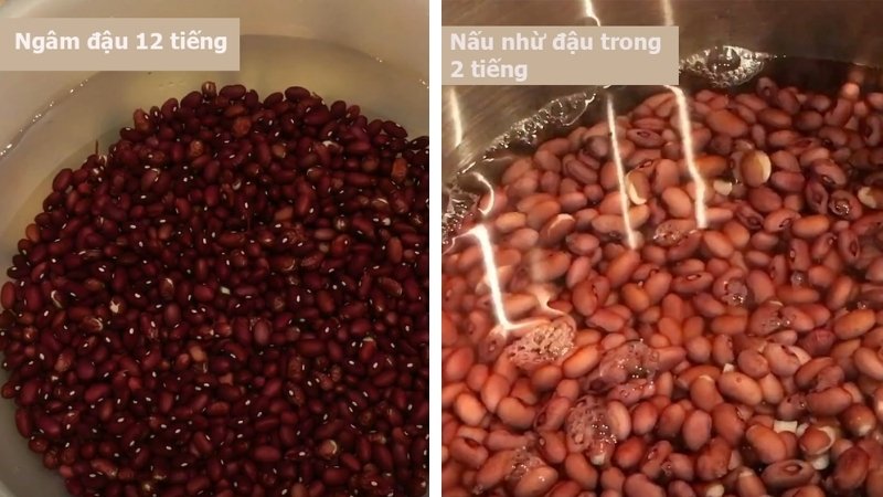 Nấu mềm đậu đỏ