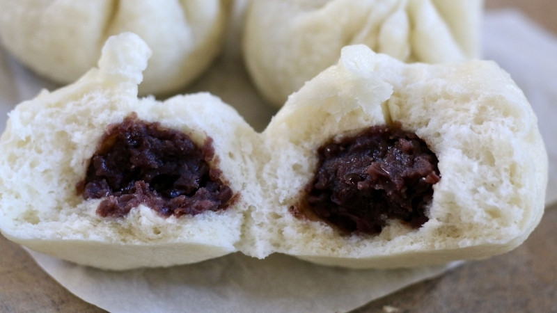 Thành phẩm bánh bao nhân đậu đỏ