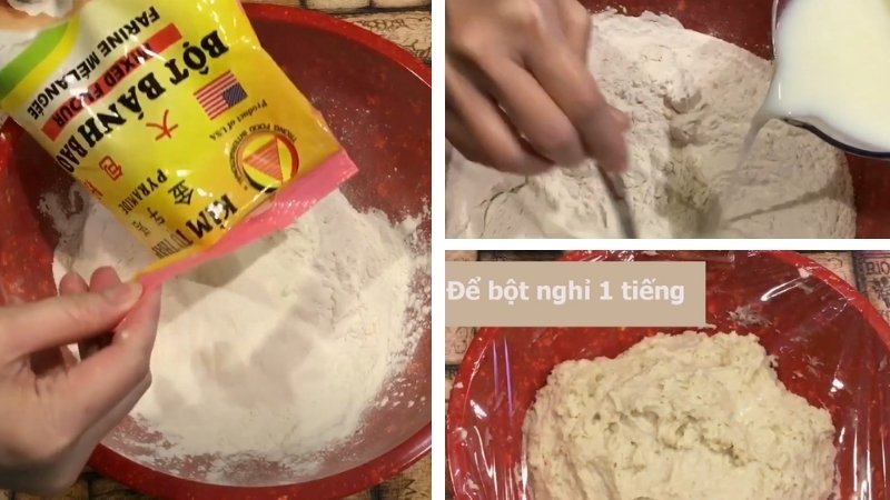 Trộn bột bánh bao