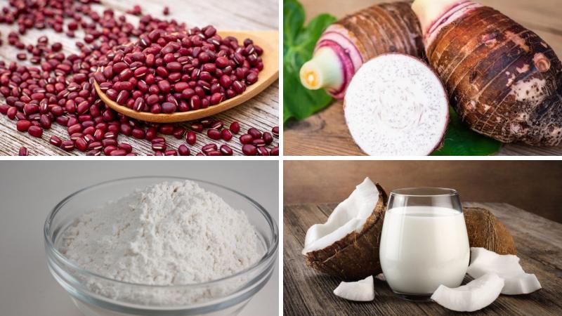 Nguyên liệu làm món chè đậu đỏ hạt sen Nguyên liệu làm món chè đậu đỏ hạt sen