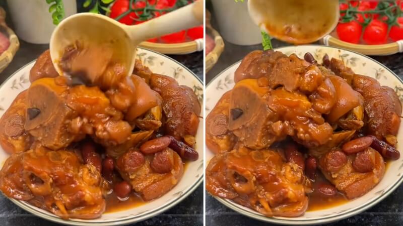 Cách làm chân giò hầm đậu đỏ béo bùi, tẩm bổ cho cả nhà