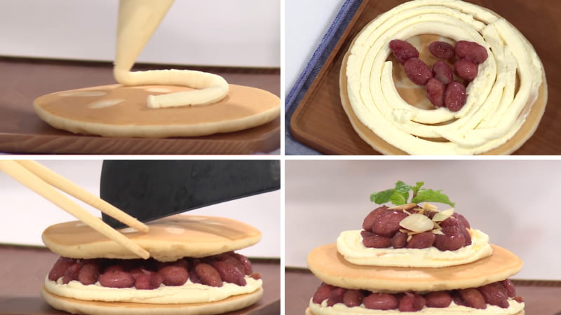 Làm bánh Pancake đậu đỏ Làm bánh Pancake đậu đỏ