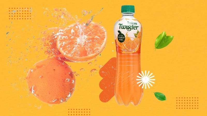 Nước cam Twister có vị chua ngọt dễ uống Nước cam Twister có vị chua ngọt dễ uống