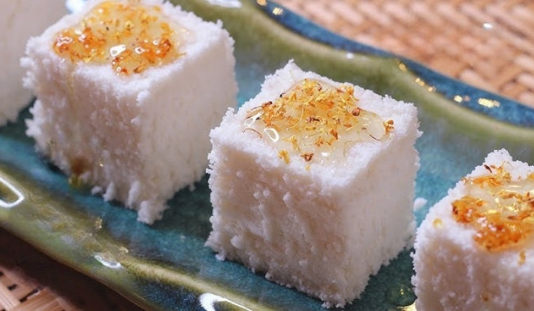 Khép tay làm bánh bò bông hoàng kim vừa đẹp vừa thơm ngon