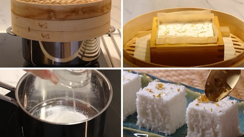 Hấp bánh và làm mật quế hoa Hấp bánh và làm mật quế hoa