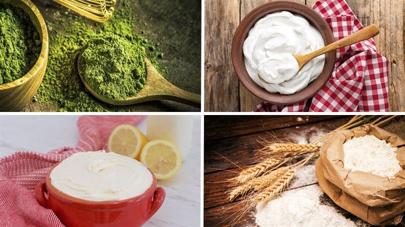 Nguyên liệu cho món bánh Tiramisu trà xanh Nguyên liệu cho món bánh Tiramisu trà xanh