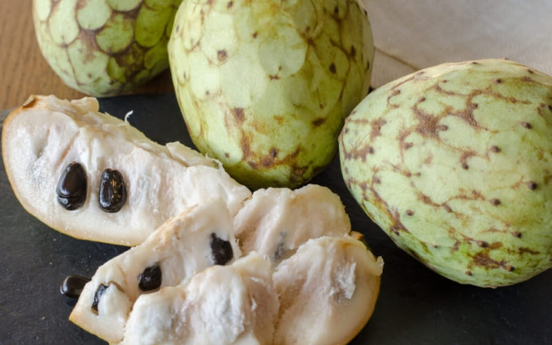 Quả cherimoya có vỏ xanh, hoa văn tựa vảy cá Quả cherimoya có vỏ xanh, hoa văn tựa vảy cá