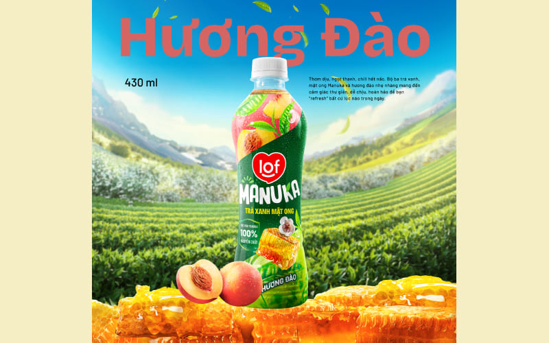 Trà xanh mật ong Lof Manuka hương đào Trà xanh mật ong Lof Manuka hương đào