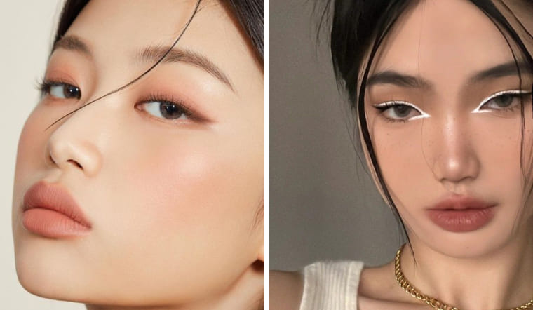 Kẻ mắt nước màu nâu và trắng: Tạo điểm nhấn khác biệt cho đôi mắt
