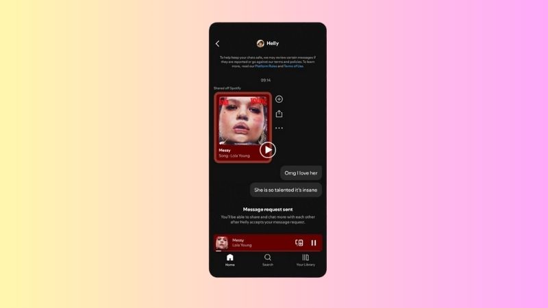 Người dùng có thể gửi và nhận tin nhắn 1-1, chia sẻ nhạc, podcast