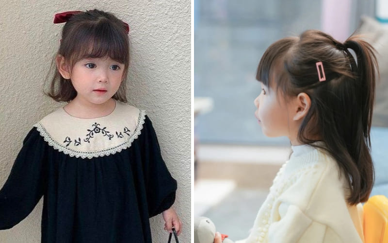 Tóc buộc nửa đầu cho bé