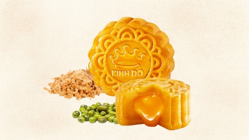 Lava trứng chảy đậu xanh chà bông