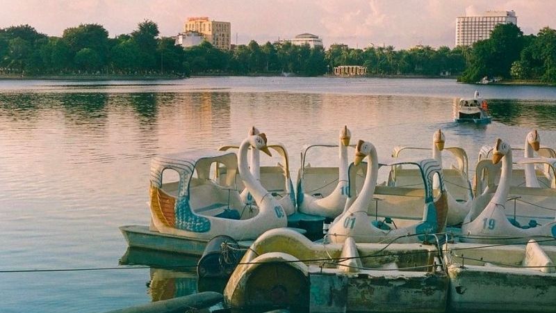 Đạp thuyền thiên nga trên hồ Bảy Mẫu