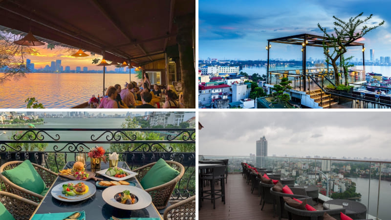 Bến du thuyền và các quán cà phê ven hồ