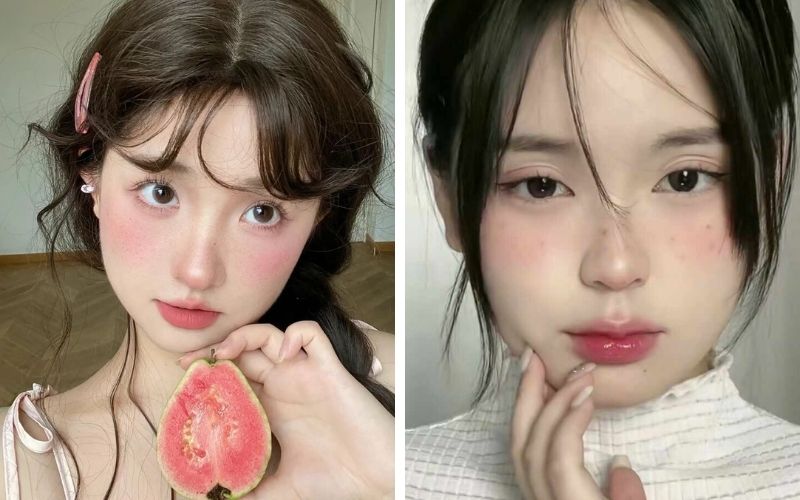 Đôi má ửng hồng tạo cảm giác trẻ trung, nữ tính.