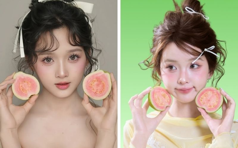 Đôi môi căng mọng hoàn thiện tổng thể trang điểm hài hòa.