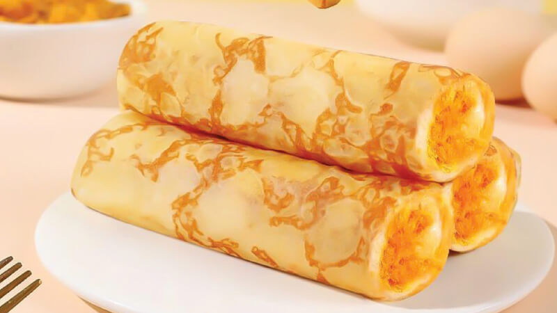 Bánh diêm mạch cuộn chà bông kem sữa