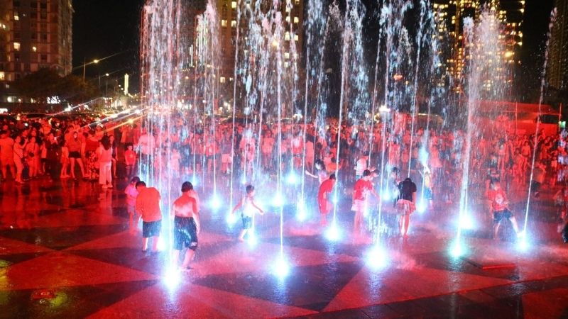 Khu vực đài phun nước cạn