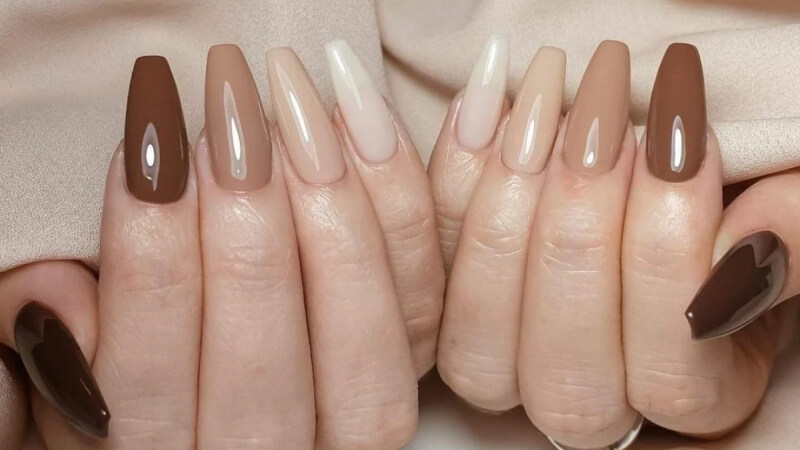 Các sắc độ của màu nâu khi làm nail