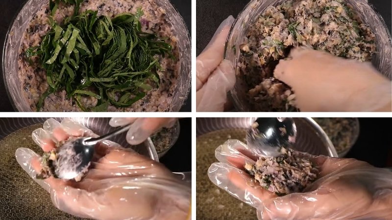 Nhồi chả và tạo hình Nhồi chả và tạo hình