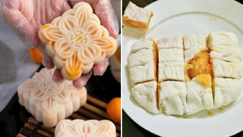 "Đu trend" cách ăn bánh dẻo cán dẹt độc lạ