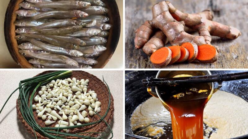 Nguyên liệu làm món cá còm kho nghệ