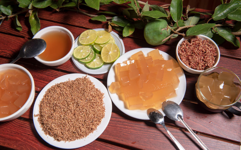 Hương vị của thạch mác púp là sự kết hợp độc đáo giữa vị chua thanh nhẹ