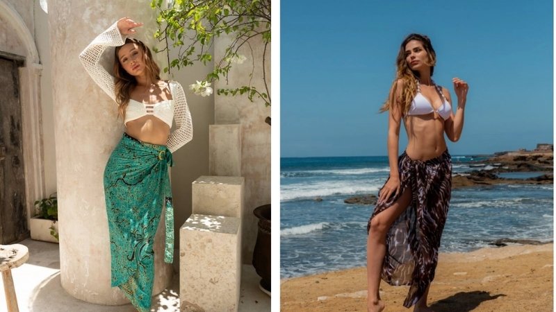 Biến tấu váy sarong đi biển