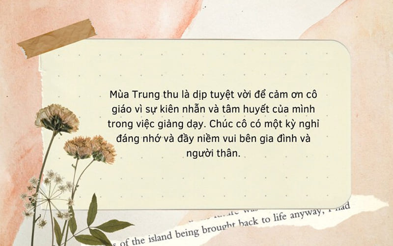 Lời chúc Trung thu từ phụ huynh gửi đến thầy cô