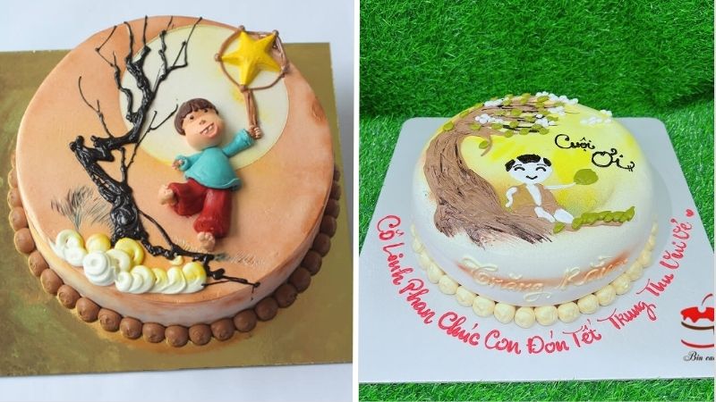 Mẫu bánh kem Chú Cuội gốc cây đa dễ dương