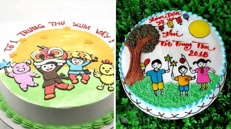 Mẫu bánh bé cùng nhau vui Trung thu và rước đèn