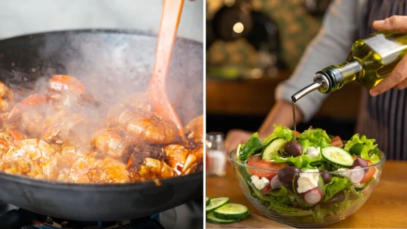 Sự khác biệt giữa dầu chiên rán và dầu trộn salad