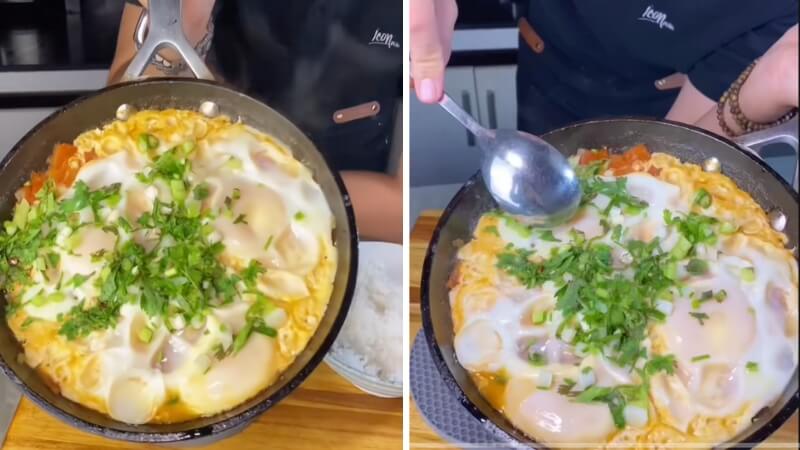 Nếu không thích hành lá, bạn có thể thay bằng một chút tiêu