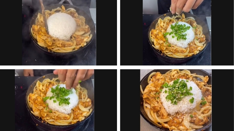 Thành phẩm món cơm lười ức gà
