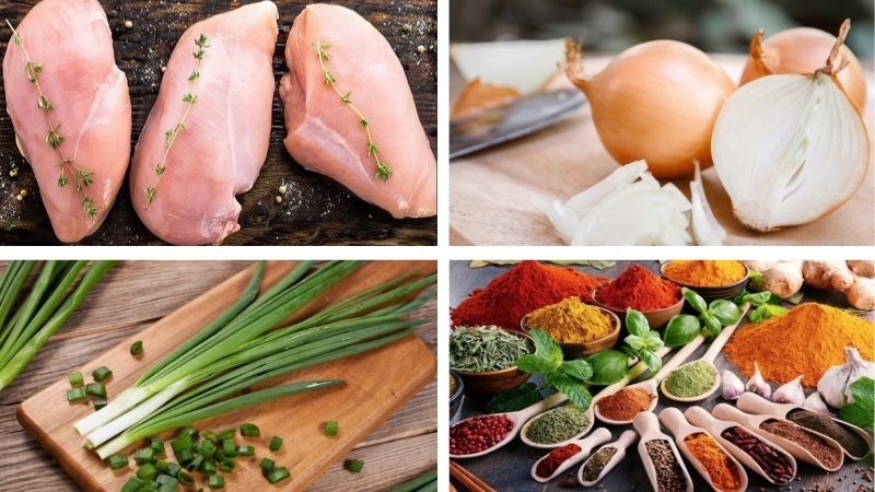 Nguyên liệu làm cơm lười ức gà